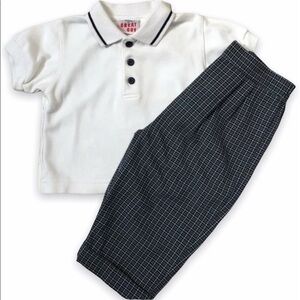 𝅺GREAT Guy Polo Shirt Plaid Dress Pants‎ 12 mo.